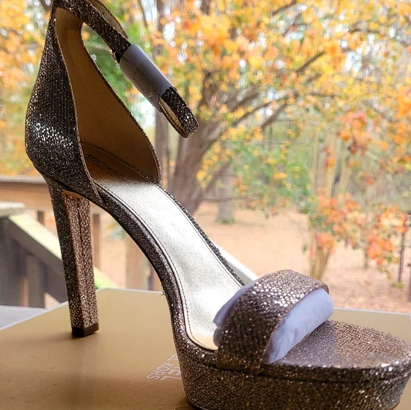 Black Gold Margot Suede Platform Sandal Michael Kors Shoes Michael